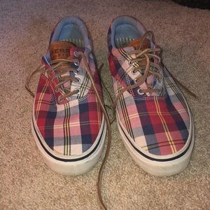 Plaid men’s Sperrys shoe size 10.5